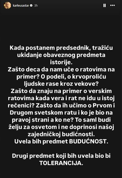 Jk objava o kandidaturi za predsednicu