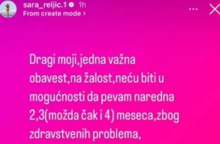 Sara Reljić napušta estradu