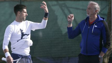 Novak Đoković i Marko Paniki na treningu