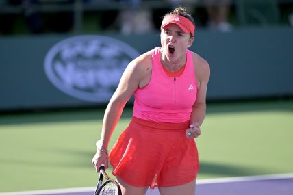 Elina Svitolina se raduje poenu na Indijan Velsu u meču protiv Daniel Kolins