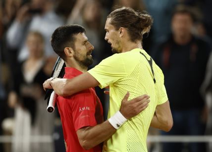 Teniseri novak Đoković i Saša Zverev.