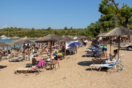 Plaža, pesak, sunocbrani, turisti, more