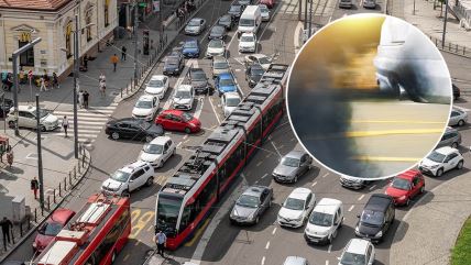 Auspuh, dim, saobraćaj, Beograd, gužva, kolona, Slavija, automobili, vozila