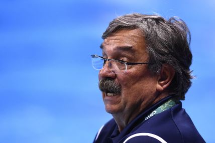 Ratko Rudić se čudi zbog primljenog gola u vaterpolu.