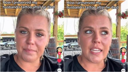Žena sačuvala tetovažu muža nakon što je umro i drži je na zidu