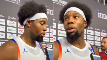 Geršon Jabusele daje izjavu posle poraza od Gruzije na Eurobasketu