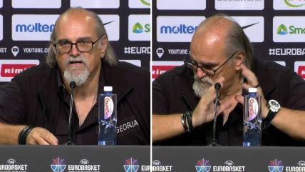 Aleksandar Džikić na konferenciji za medije posle poraza Gruzije od Finske na Eurobasket