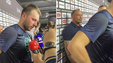 Luka Dončić sa telohraniteljem na Eurobasketu