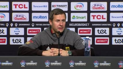 Alan Ibrahimagić na konferenciji za medije posle pobede Nemačke nad Finskom.