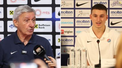 Svetislav Pešić i Nikola Jović na konferenciji za medije