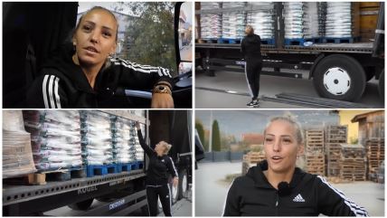 Samohrana majka Melisa Mujčinović  vozi kamion težak 40 tona.jpg