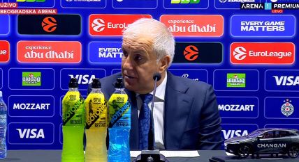 Željko Obradović na konferenciji za novinare Partizana