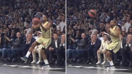 Kevin Panter sporna situacija i dodavanje na meču Partizana i Barselone