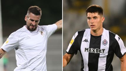 Nenad Tomović u belom dresu s leve strane, Vanja Dragojević u crnom-belom sa desne.