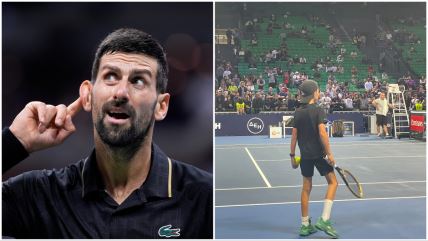 Novak Đoković i Stefan Đoković na terenu