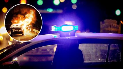 Kola u plamenu, policija, požar, požar na automobilu