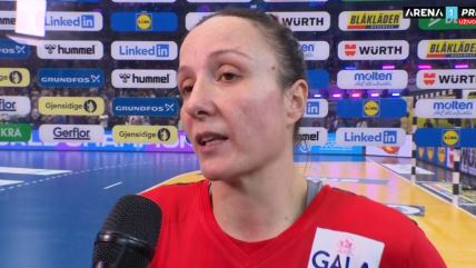 Katarina Krpež Sležak rukometašica Srbije daje izjavu na Svetskom prvenstvu