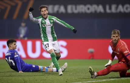 Rodrigo Rikelme slavi gol na Dinamo Zagreb Betis