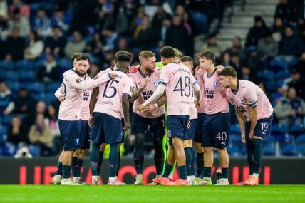 Fudbaleri Malmea na utakmici protiv Porta.