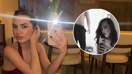 Hana Ikodinović sa misterioznim muškarcem