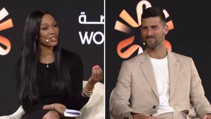 Novak Đoković i voditeljka u Dohi.