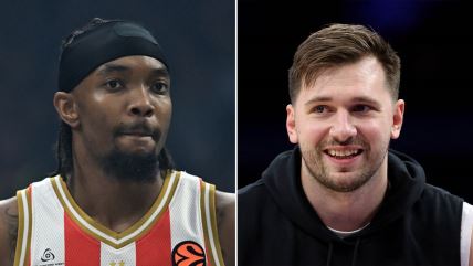 Devonte Grejem i Luka Dončić košarkaši Crvene zvezde i Los Anđeles Lejkersa