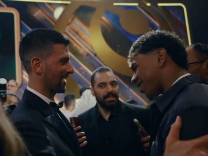 Novak Đoković i Lamin Jamal u Dubaiju.