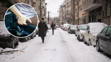 Ručna kočnica, sneg, led, zima, Beograd, saobraćaj, parking