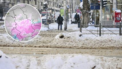 Sneg, zima, led, radar, radarski snimci, vremenska prognoza, Beograd, padavine, snežne padavine