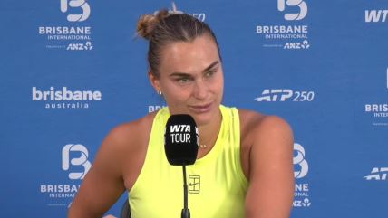 Arina Sabalenka na konferenciji za medije.