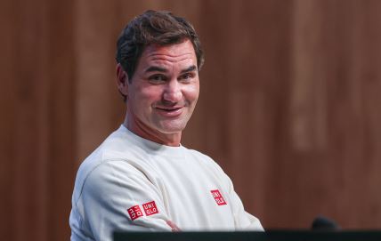 Rodžer Federer na konferenciji za medije.