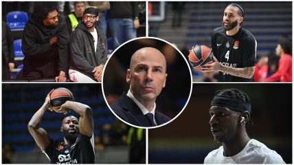 Karlik Džouns Džabari Parker Dvejn Vašington  Tonje Džekiri Isak Bonga i Đoan Penjaroja na meču Partizana