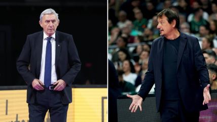 Svetislav Pešić i Ergin Ataman na utakmici Evrolige