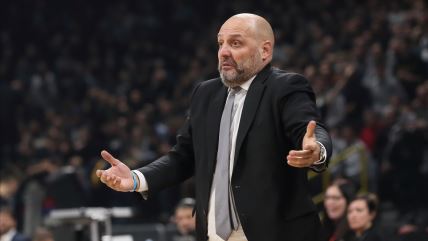 Aleksandar Đorđević na utakmici Partizan - Virtus u Beogradskoj areni