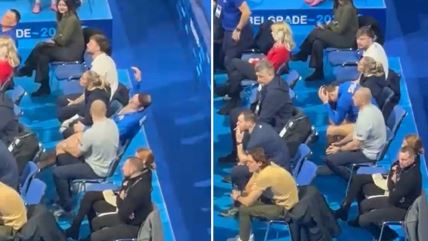 Nikola Jakšić nakon dodeljenog crvenog kartona