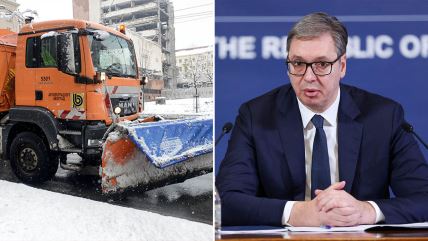 Aleksandar Vučić, sneg, Beograd, grtalica, čišćenje snega