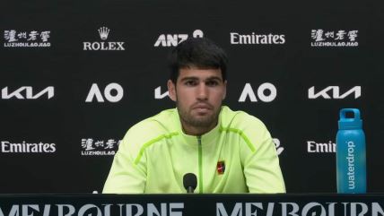 Karlos Alkaraz na konferenciji za medije.