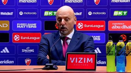Saša Obradović na konferenciji za novinare u Beogradskoj areni