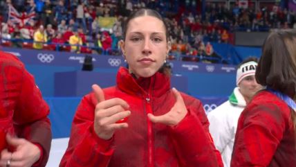 Florens Brunele na pobedničkom postolju Zimskih olimpijskih igara