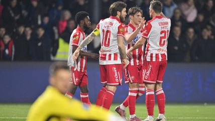 Fudbaleri Zvezde slave gol protiv Železničara u Pančevu