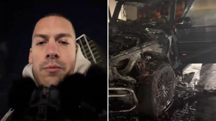 Baka Prase zapaljen auto.jpg