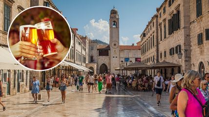 Dubrovnik, pivo, Hrvatska, turisti, kafić