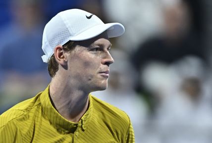 Janik Siner na meču protiv Menšika