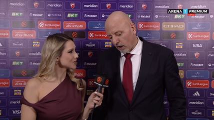 Saša Obradović nakon pobede Crvene zvezde nad Efesom