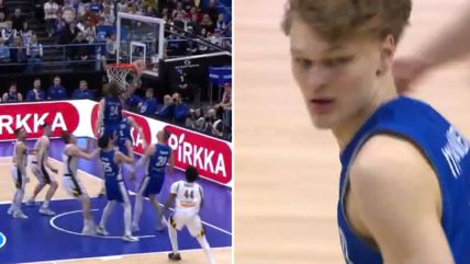 Mika Murinen zakucao loptu na meču Finska - Belgija.