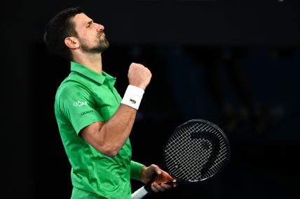 Novak Đoković proslavlja poen na Australijan openu