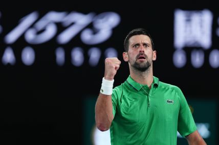 Novak Đoković u zelenoj majici.