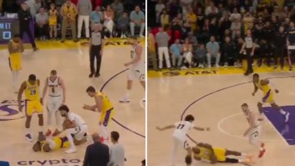 Lebron se baca za loptu