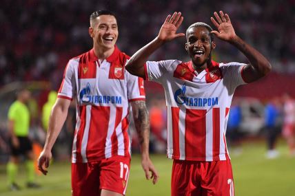Felisio Milson slavi gol u dresu Crvene zvezde.