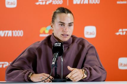 Arina Sabalenka na konferenciji u Majamiju